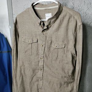 Nuco Shirt Men's Size L Brown Button Down Long Sleeve